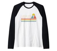Estilo Retro Lake Placid Nueva York al Aire Libre Camiseta Manga Raglan