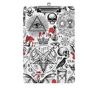 Estilo retro Masonería y Ocultismo Portapapeles tamaño A4 Divertido Estético Trabajo Estudiar Carta Tablero de clip estándar 12.5 × 8.5 en Tablero duro para la escuela Aula Niños Escritura Dibujo