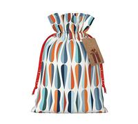 Estilo retro moderno de mediados de siglo con formas de caída, 1 bolsa con cordón de 8.3 x 11.8 pulgadas, duradera y elegante, ideal para regalos personalizados de Halloween