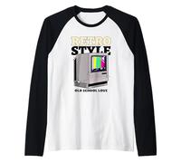 Estilo Retro Old School Love (Vintage TV Graphic) Camiseta Manga Raglan