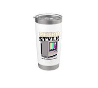 Estilo retro Old School Love (Vintage TV Graphic) Vaso térmico de acero inoxidable de doble pared
