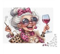 Estilo Retro Rompecabezas Abuela Caricatura de 1000 Piezas para Adultos Papel Grueso Antiestrés Dibujo Clásico Vieja Señora Juego Educativo 38x26cm/1000pcs