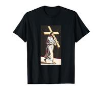 Estilo risógrafo Jesucristo de Nazaret llevando la Cruz Camiseta