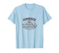 Estilo rústico de Granja Escena de Granero Vintage Country Decor Camiseta, Hombre, Azul Bebé, L