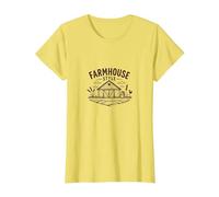 Estilo rústico de Granja Escena de Granero Vintage Country Decor Camiseta, Mujer, Limón, L
