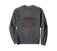 Estilo rústico de Granja Escena de Granero Vintage Country Decor Sudadera, Unisex para Adultos, Jaspeado Oscuro, L