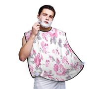 Estilo Shabby Chic con estampado floral rosa y rosas pálidas blancas., Babero de afeitar para hombre, delantal para barba, recogedor de pelo de barba para hombre 107x73cm