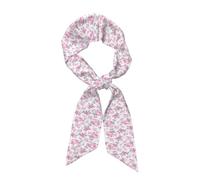 Estilo Shabby Chic con estampado floral rosa y rosas pálidas blancas., Bufanda de seda sintética para mujer, bufandas de moda para el cuello, pañuelo para el cuello, diadema