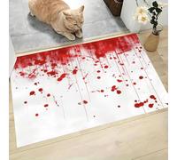 Estilo Terror Felpudo Antideslizante - 60 x 90 cmTinta Gote o Trampa de Tierra Felpudo Exterior e Interior para una Entrada Limpia - Fácil de Cuidar - Rojo