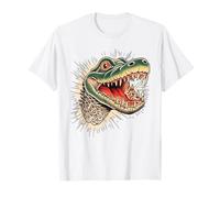 Estilo Tradicional del Tatuaje de la Cabeza de cocodrilo Feroz Camiseta