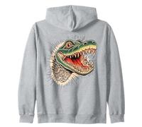 Estilo Tradicional del Tatuaje de la Cabeza de cocodrilo Feroz Sudadera con Capucha