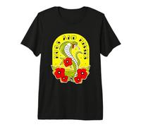 Estilo Tradicional del Tatuaje Vintage Cobra Snake Abrazos y silbidos Camiseta Premium