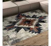 Estilo Tribal Tradicional 80 x 150 cm Alfombra de área Shabby Chic Patrón geométrico Alfombras de Piso Delgadas Lavables para lavandería Sala de Estar