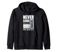 Estilo Urbano Never Look Back Nueva York 1990 Streetwear Sudadera con Capucha