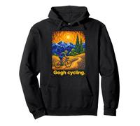 Estilo Van Gogh Ciclismo Jinete Montaña Paisaje Sudadera con Capucha