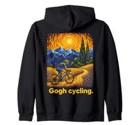 Estilo Van Gogh Ciclismo Jinete Montaña Paisaje Sudadera con Capucha