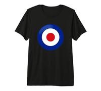 Estilo Vintage British RAF Mod Bullseye Retro Símbolo Blanco Redondo Camiseta Premium