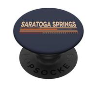 Estilo Vintage de los años 70 de Saratoga Springs New York PopSockets PopGrip Adhesivo