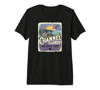 Estilo Vintage de póster de Viaje al Parque Nacional de Las Islas del Canal Camiseta Premium