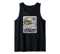 Estilo Vintage de póster de Viaje al Parque Nacional de Las Islas del Canal Camiseta sin Mangas