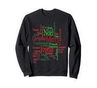 Estilo Vintage Feliz Navidad Traducción Palabra Patrón Sudadera