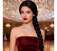 Estilos de pelucas de Halloween: aproximadamente 80 cm/31,5 pulgadas, postizos realistas para fiestas, pelucas de fibra natural para disfraces de brujas con trenzas | Accesorios para festivales, celeb