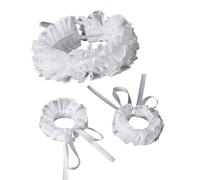 Estilos Victorianos Renacimientos Neck Ruff Ajuste Ajustable Ajuste De Collar Con Rubores Y Puños De Muñeca Para Fiestas Disfraces Neck Ruff