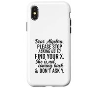 Estimado Álgebra Encuentra tu X No preguntes Y Texto Negro Condensado Carcasa para iPhone X/XS