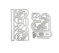 Estimados punzones de scrapbooking -Main Trastornos de amor para la fabricación de tarjetas, Die 3D Metal para cortar | Marco del corazón de San, DEGACIONES MASAS MODELO 'OBOBLE POCOLO