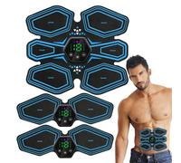 Estimulador de abdominales | Cinturón de estimulación abdominal de 6 modos de 19 niveles con 10 almohadillas de gel gratis,Estimulador muscular portátil de cinturón AB, tóner muscular de ABS