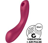 Estimulador de aire pulsado y vibrador 3 en 1 Satisfyer Curve, Poids 0.342 Kg, Colores Burdeos