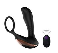 Estimulador de prostata con mando a distancia, tapón anal con vibrador y anillo para el pene, silicona, para hombres, impermeable