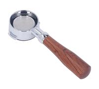 Estink 58 Mm 2 Orejas Portafilter de Aluminio Aleación de Aluminio Portafiltro sin Fondo con Manija de Madera para una Máquina de café Simétrica de 58 Mm de Oído con Doble Oído, Pantalla de Filtro