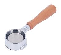 Estink 58 Mm 2 Orejas Portafilter de Aluminio Aleación de Aluminio Portafiltro sin Fondo con Manija de Madera para una Máquina de café Simétrica de 58 Mm de Oído con Doble Oído, Pantalla de Filtro