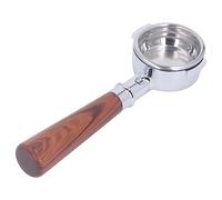 Estink 58 Mm 2 Orejas Portafilter de Aluminio Aleación de Aluminio Portafiltro sin Fondo con Manija de Madera para una Máquina de café Simétrica de 58 Mm de Oído con Doble Oído, Pantalla de Filtro