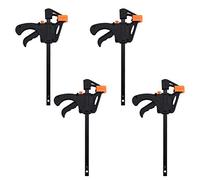 Estink Abrazaderas de Carpintería en Forma F, Aleación de Aluminio y Plástico, 10 cm, Juego de 4