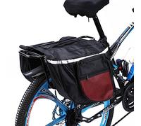 Estink Alforjas Bicicleta Trasera, 25L, Impermeable, Plegable, con Tira Reflectante, Rojo