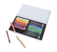 Estink Art Watecolor Crayons Crayon a Base de Cera Portátil, Fácil de Agarrar, para la Práctica Diaria, 24 Colores en Caja de Metal, Ideal para la Creación de Arte (24 colores)
