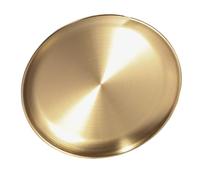 Estink Bandeja de Servicio Redonda Dorada de Acero Inoxidable - Plato Reutilizable a Prueba de óxido para Huéspedes de Entretenimiento de Cocina en Casa (L para el tamaño 41-47)