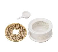 Estink Base de Calentador de café de té de Tetera de Cerámica con Colchón Suave y Diseño Cóncavo Fijo, Ideal para Mantener el té y el café Calientes en Casa (White)