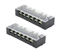 Estink Bloque de Barrera de Alambre de Doble Terminal 35A 600V para la Distribución de Iluminación de Puentes, Cubierta Transparente 2pcs TB FIGA FIJA Corriente de Corriente Gran (6 Posiciones