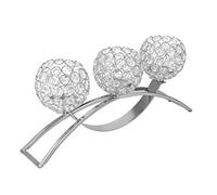 Estink Candelabro de Cristal con 3 Cabezales, Decorativo para Mesa, Diseño Elegante, Color Plateado, para Bodas y Cenas Románticas