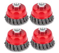 Estink Cepillo de alambre para amoladora angular, 4 cepillos trenzados, M14 x 4 (4 x 3 pulgadas)