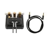 Estink Código Morse de Onda Corta Clave CW Telegraph Portable Ligera Ligera para Pota Sota Lota, Material de Aleación de Aluminio de Latón de Acero Inoxidable (Black)