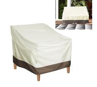 Estink Cubierta de Muebles de Patio Cerradura de Cable Ajustable Cubierta de Silla Exterior para Mecedora de Patio, Tela de Oxford, 31.5x33.5x36in (Beige con color de café)