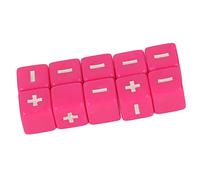 Estink Educación Infantil Grabada Más Menos Dados Set Premium Operación Matemática de Plástico Dices Aplicables Enseñanza de Matemáticas (Pink)