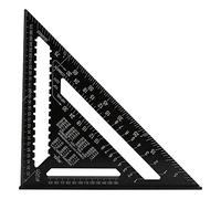 Estink Escuadra de Carpintería 30cm, Regla Triangular de Aluminio 12 Pulgadas, Herramienta de Medición con Escala Métrica e Imperial, para Carpinteros, Bricolaje y Construcción