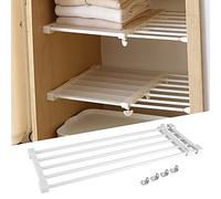 Estink Estante Extensible para Armario, Hierro y Plástico, Ajustable 75-120 cm, Organizador de Ropa