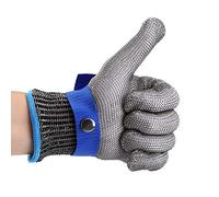 Estink Guantes Anticortes de Acero Inoxidable, Guantes de Carnicero con Guantes de Algodón, Nivel 5 de Protección, Resistente a Cortes y Cuchillos