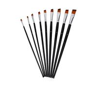 Estink Juego de 9 Pinceles Planos para Pintar, Cerdas de Nailon, Mango Largo de Madera